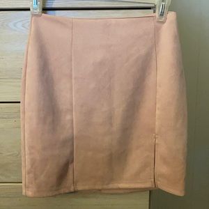 Windsor light pink tight mini skirt velvet
